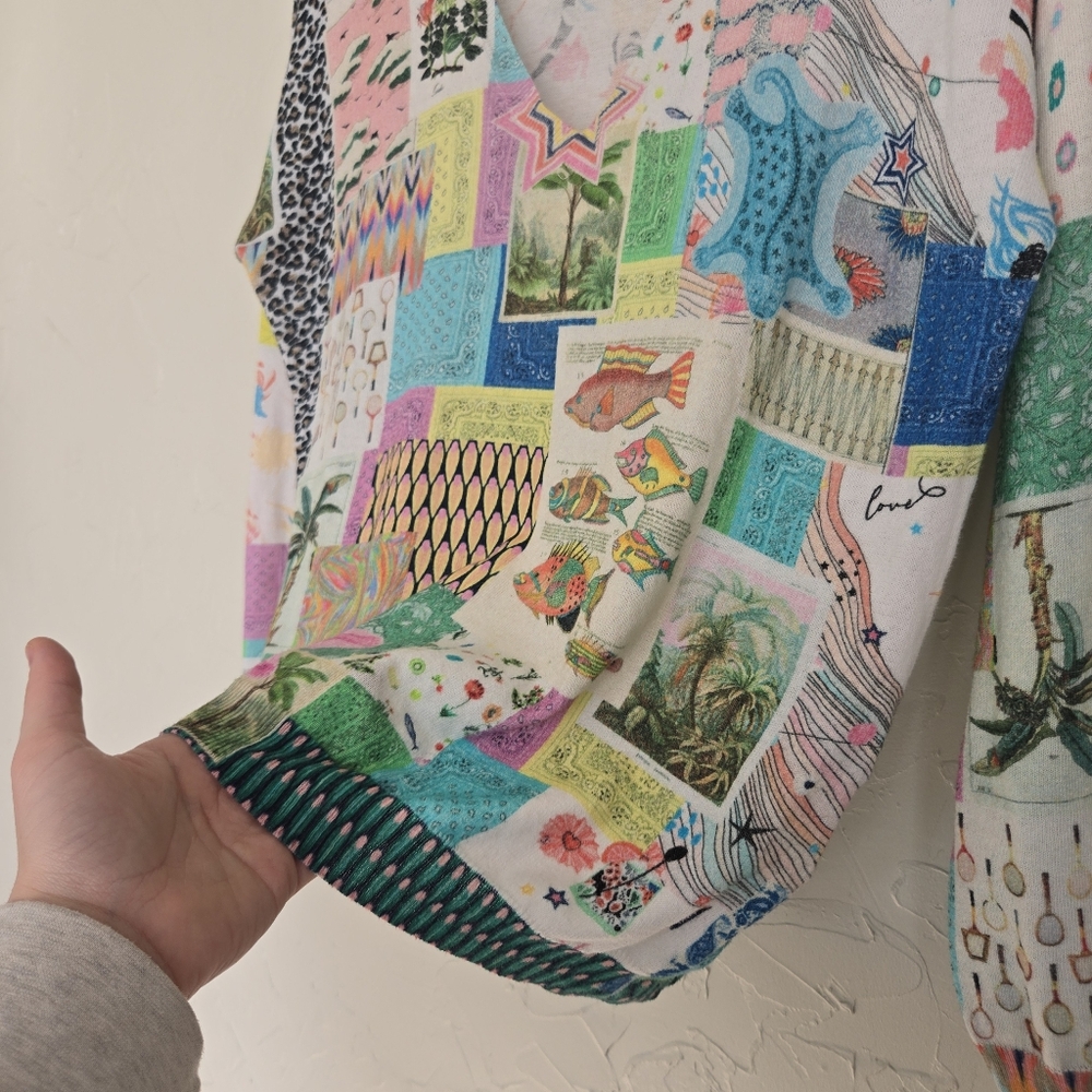 Vilagallo Multicolored Patchwork Cotton Light Kni… - image 6